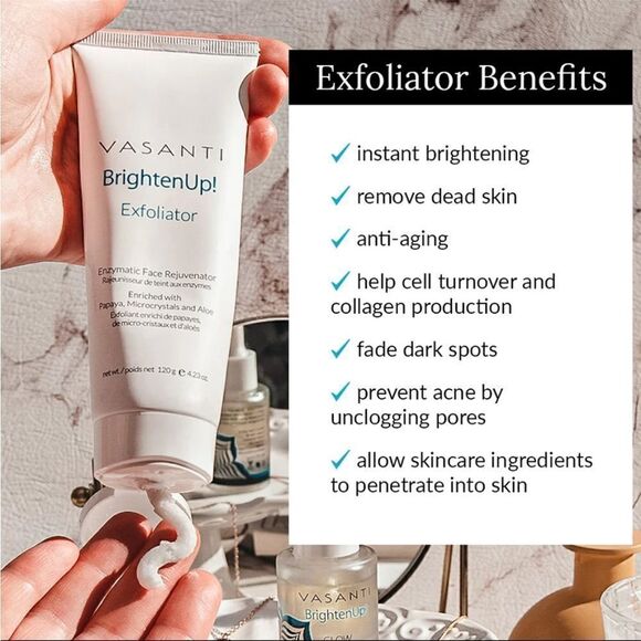 Vasanti BrightenUp! Exfoliator - Enzymatic Face Rejuvenator - Deluxe Sample 20g - Picture 11 of 16